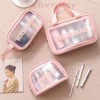 3-Piece Clear Travel Size Toiletries Washbag Set Waterproof PVC Cosmetic
