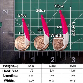 Dr.Fish 10 Pack Pompano Jigs Saltwater Surf Fishing Jig Heads Stand Up Banana O'Shaughnessy Hooks Beach Casting Flounder Redfish Halibut Striper Mackerel Brown White 1/4oz