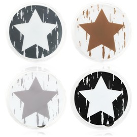 com-four® 4x reusable pocket warmers - hand warmers with star motif - heat pad for cold days and for on the go - heat kink cushion (04 pieces - Stern used look)