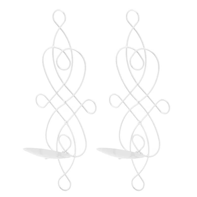2 Sets Iron Wall Candle Sconce Holder Foldable Deformation Resistance