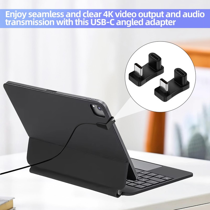 2Pcs 180° USB C Male to USB Female U Shape