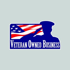 Veteran Owned Business - Color Sticker - Decal - Diecut - Support Military Troops Vet Veterans - 6.00x3.41