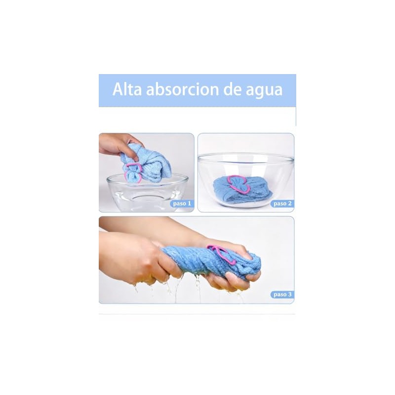 3 Toalla De Microfibra para El Cabello,para Mujeres Y Niños