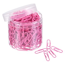 TA-VIGOR 200Pcs Paper Clips Small Size, 28mm Durable and Rustproof Paper Clip, Vinyl Coated to Prevent Tearing Pages with Box for Organize Office Home, Pink
