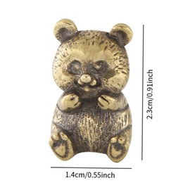 Fenteer Brass Panda Bear Figurine Panda Bear Statue Christmas Ornament Small Desktop Miniature Sculpture for Office Party Decoration