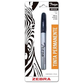 Zebra Marcador Trazo De Tinta Permanente Punto Fino Blíster 1 Pieza Negro.