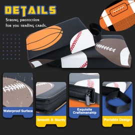 NeatoTek 9 Pocket Waterproof Sports Card Binder, Sports Album Display Holder, Expandable, 720 Double Sided Pocket Album, Compatible with Gaming Cards, Yugioh, MTG and Other TCG (Football)