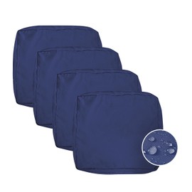 VAKADO Outdoor Waterproof Patio Cushion Covers Set of 4 Replacement Decorative Cushion Cases Decor for Garden Bench Porch Couch Tent(DarkBule, 24"X24"X4")