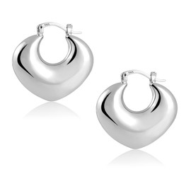 ASH'S CHOICE Sterling Silver 925 Large Hoop Earrings Oval Drop Earrings Gold for Women Hypoallergenic Earrings Chunky Lightweight Chunky Thick Hoop Earrings Medium Earrings Twisted Oval Hoop Earrings