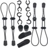 GORGECRAFT 4Pcs Hiking Stick Holder Strap Black Rubber Fixing Buckle