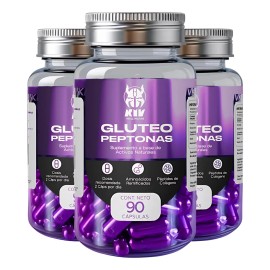 Glúteo Peptonas Kiv Crecimieto Muscular 90 Cáps 3 Frascos
