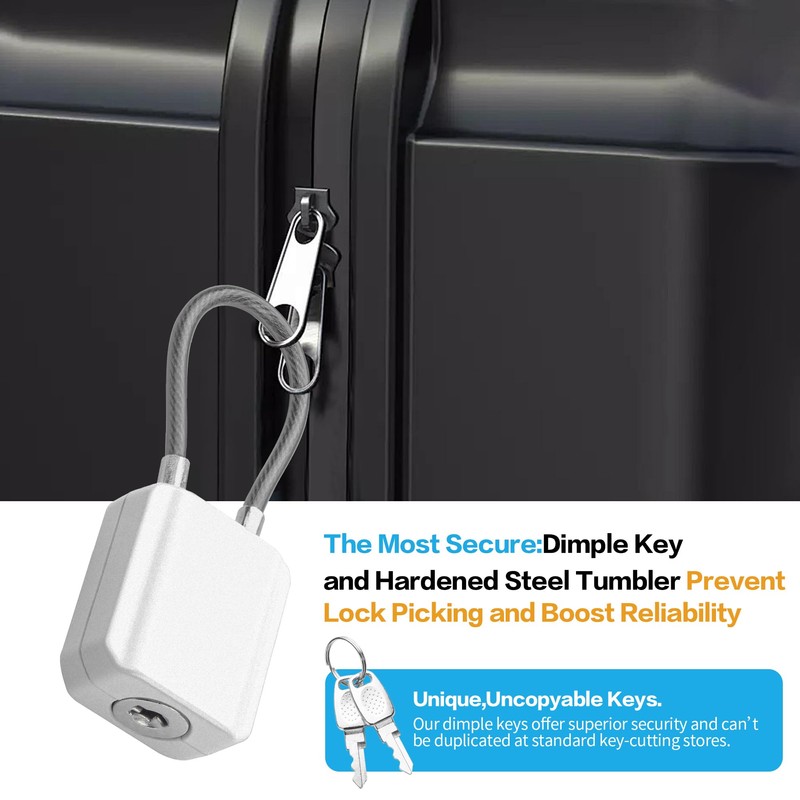 Luggage Locks with Keys, Mini Size Cable Locks with Keys