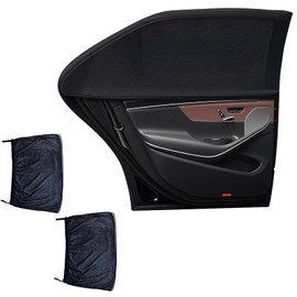 wilcractk Sun Protection Car Baby for Car Window and Side Window Black Mosquito Net Cover Pack of 2 for Window Rear Windscreen Protection for Children and Pets
