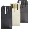 CALFOVERA 3 Pieces 3 Colours Pen Bag Made of PU