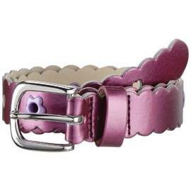 Playshoes Girls PU Belt Flowers Purple Suspenders, Purple (Original), 70