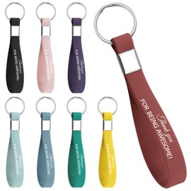 8PCS Employee Inspirational Appreciation Keychains Bulk Thank You Keychain Bulk for Women Daughter Friend Coworker Teacher Staff Appreciation Gifts Silicone Keychains New Job Congratulation Gifts