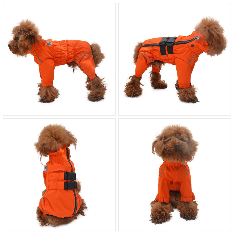 Dogs Waterproof Jacket, Lightweight Waterproof Jacket Reflective Safety Dog Raincoat