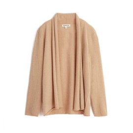 GreenMount Women's Cashmere Short Cardigan Long Sleeve Lightweight Recycled Cashmere Sweater for Women with Belt Camel