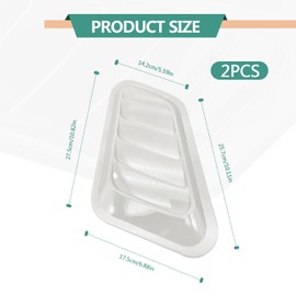 2PCS Hood Air Vents for Car Hood Scoop Decorative, Universal Air Intake Trim Scoop Turbo Bonnet Vent Cover Hood Auto (WHITE)