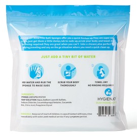 HYGIENJOY-No Rinse Bathing Wipes for Adults-Rinse Free Bath Sponges, Soap Infused,Extra Thick and Dry Shower Wipes for Elderly,For Camping,Hiking,GYM,Post Surgery Must Haves,(50 pack)