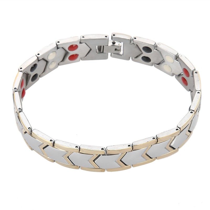 4 In 1 Men Titanium Steel Germanium Magnetic Bracelet Adjustable