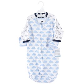Hudson Baby Unisex Baby Cotton Long-Sleeve Wearable Sleeping Bag, Sack, Blanket, Paper Airplane, 0-3 Months