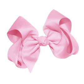 WD2U Girls 4" Solid Grosgrain Ribbon Boutique Hair Bow French Clip Barrette Pearl Pink