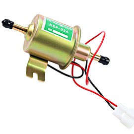 Cyleto Electric Fuel Pump 12V Universal Low Pressure Gas Diesel 12 Volt Transfer Inline Fuel Pump for Lawn Mower Carburetor Gas Diesel Engine 2.5-4psi HEP-02A