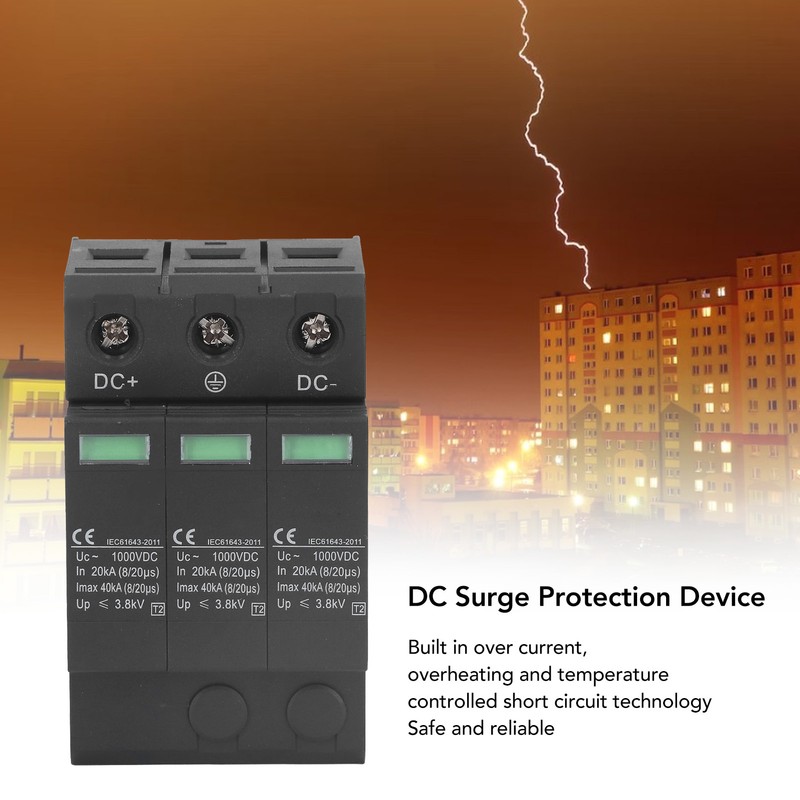 DC Surge Protector 40KV 3P Quick Response Flame Retardant Modular