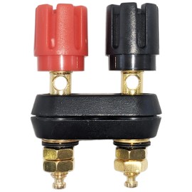 Electronix Express Dual Binding Post with 4mm Banana Plug Jacks, 2-Way Black and Red Terminals