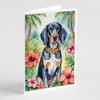 Caroline's Treasures Bluetick Coonhound Luau Greeting Cards Pack of 8