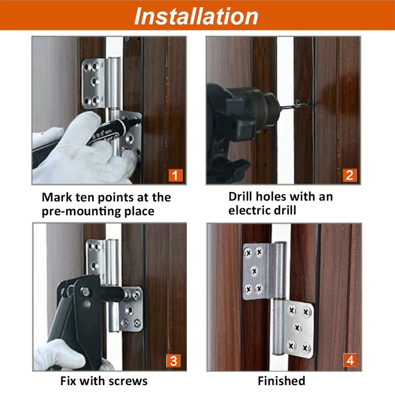 OTTFF 2 Pack 5-1/2" x 4" Lift Off Hinge, Stainless