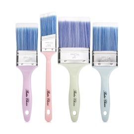 Bates 4Pack Plastic Handle Paint Brushes - Pastel Colors, Stain, Furniture & Wall Painting