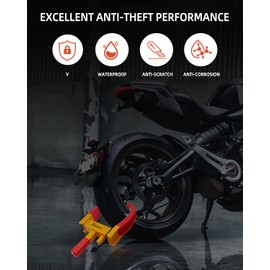 KNFRXO Security Trailer Wheel Lock Tires Anti Theft for Car SUV Boat Motorcycle Golf Cart Great Deterrent Bright Color with 3 Keys (Red-Yellow) Wheel Clamp Lock