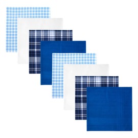 Retreez 8 Piece Pure Cotton Assorted Men's Handkerchiefs Hanky Gift Box Set - Assorted Set 001