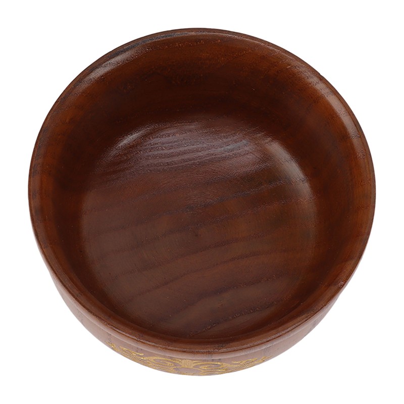 Wooden Rice Bowl Jujube Wood Anti Scald Exquisite Elegant Round