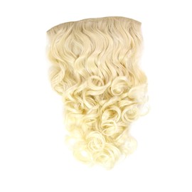 WIG ME UP - H9503-613 Clip-in Hairpiece with 7 Clips, 3/4 Wig Blonde Platinum Blonde 60 cm Hair Extension Wig
