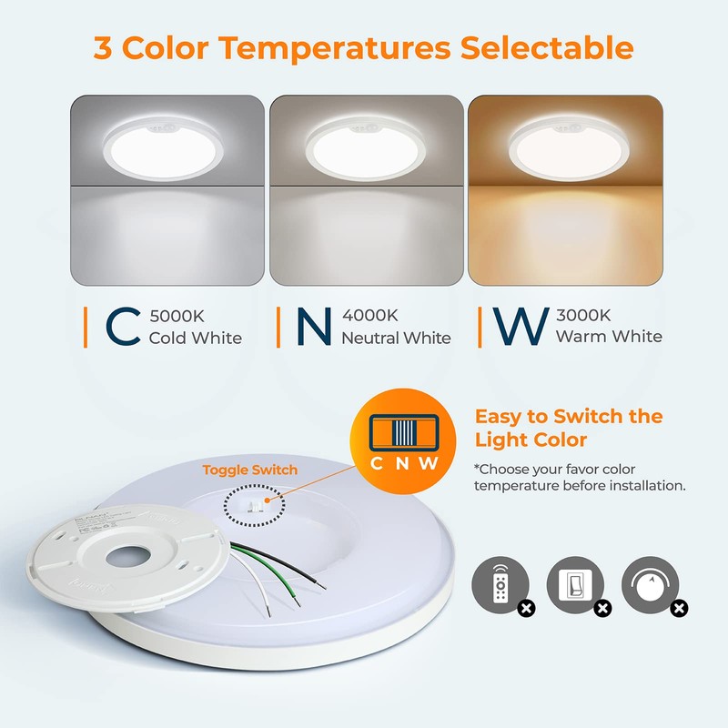 BLNAN Motion Sensor Ceiling Light Wired, 8.7 Inch 3000K 4000K