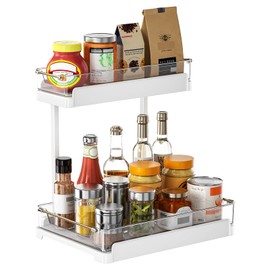 1 Pack Under Sink Organizer, 2 Tier Pull Out Cabinet Organizer, Under Kitchen and Bathroom Sink Organizer and storage, Kitchen Sink Organizer Under Cabinet, Under Sink Shelves