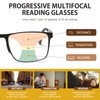 UXAOSVME Progressive Multifocus Reading Glasses Anti Blue Light Photochromic/Bifocal Reading