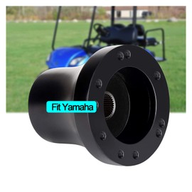 Golf Cart Steering Wheel Fit for EZGO RXV & TXT, Club Car DS, Club Car Precedent, Yamaha, Most Golf Cart (A Yamaha Adapter - Black)
