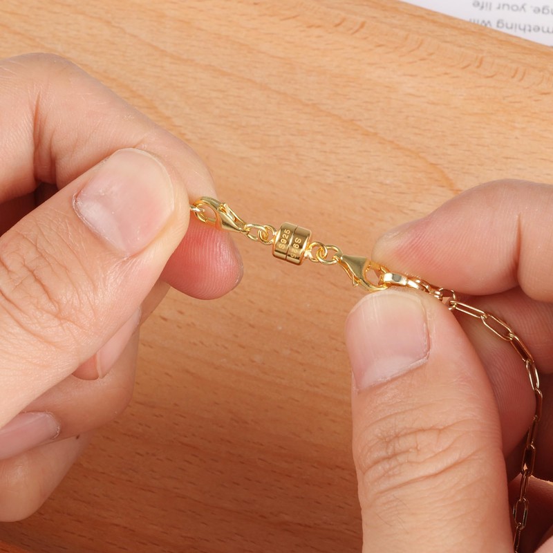 Magnetic Necklace Clasps and Closures 14K Gold Plated 925 Sterling