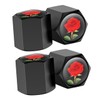 Zerodeko 4pcs Cute Red Rose Tire Valve Stem Caps Dustproof