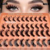 SISIYDY Mink Lashes Wispy Cat Eyelashes Strip False 3D Eyelashes
