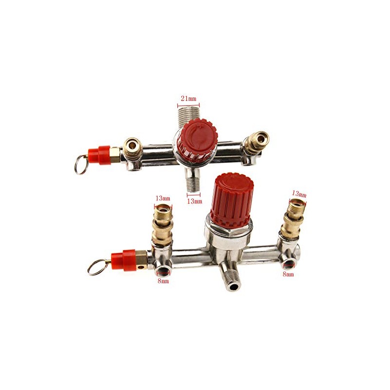 Double Outlet Air Compressor Tube Pressure Regulator Valve Switch Holder