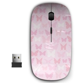2.4G Ergonomic Portable USB Wireless Mouse for PC, Laptop, Computer, Notebook with Nano Receiver ( Butterfly Cute )