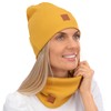 Mikos * Women's Set Hat & Loop Cotton Long Beanie