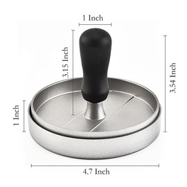 YIKANGHENG Meat Barbecue Presses Mold, 4.6 Inch Stainless Steel Round Hamburger Meat Presses Mold for Kitchen