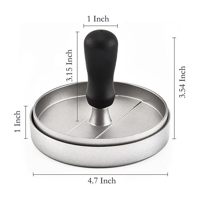 YIKANGHENG Meat Barbecue Presses Mold, 4.6 Inch Stainless Steel Round