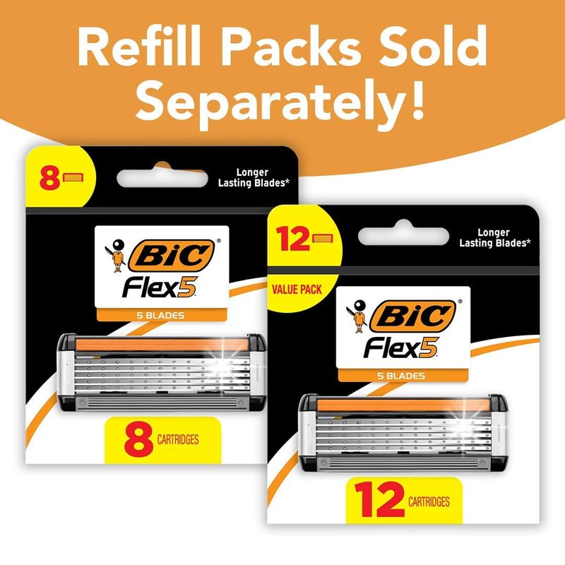 BIC Flex 5 Refillable Men's 5 Blade Razors, Holiday Grooming